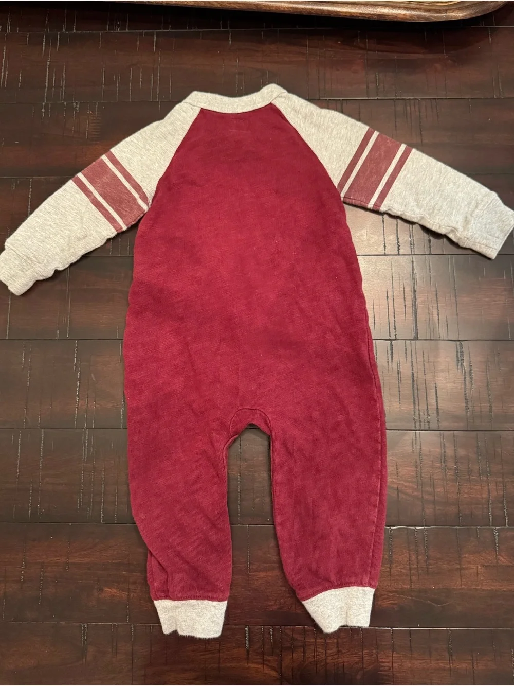 GAP Baby Maroon One Piece with Heather Gray Trim size 18-24 months